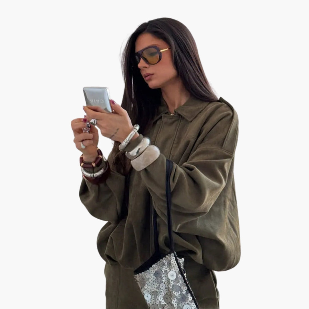 Blouson Bombardier Femme à Coupe Ample