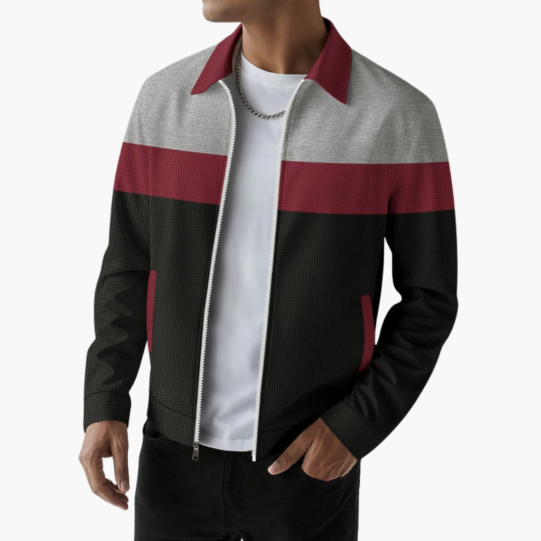 Blouson Bomber Homme avec Rayures Contrastées