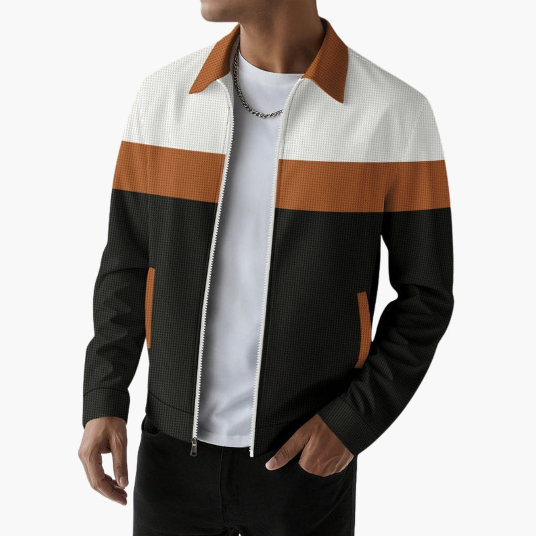 Blouson Bomber Homme avec Rayures Contrastées