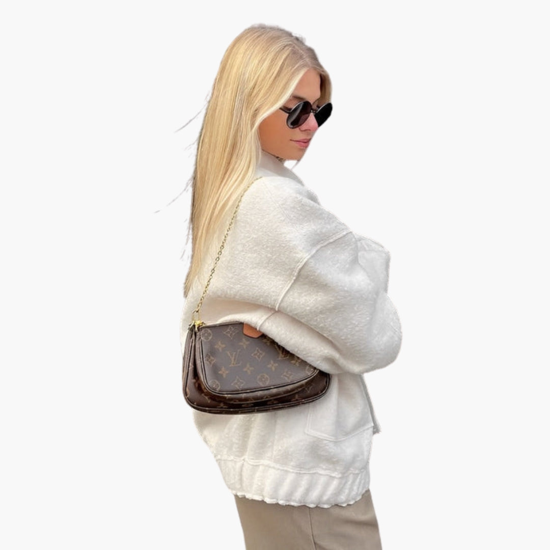 Lös damblouson med tryckknappar