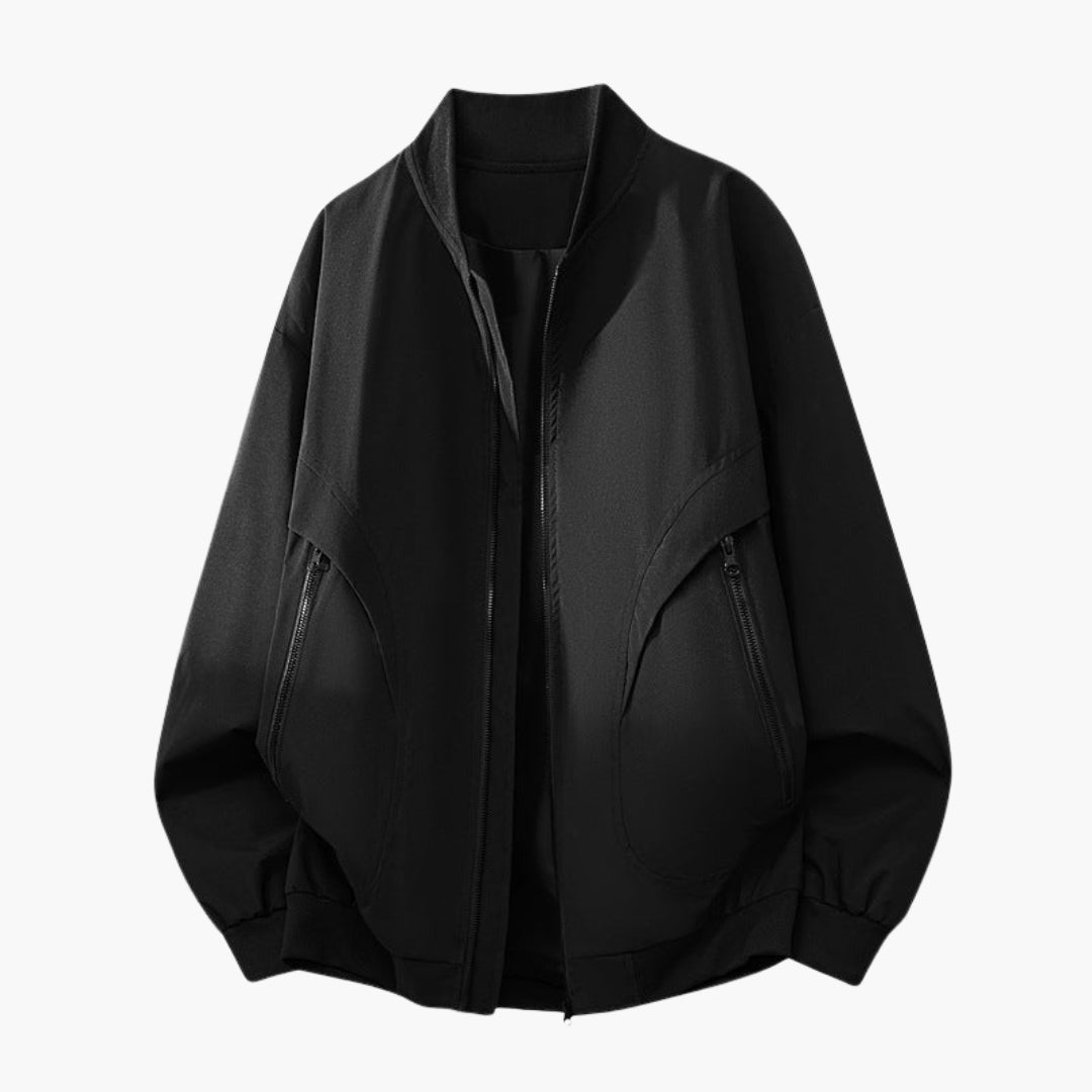 Blouson bomber donna stile sport con tasche con cerniera