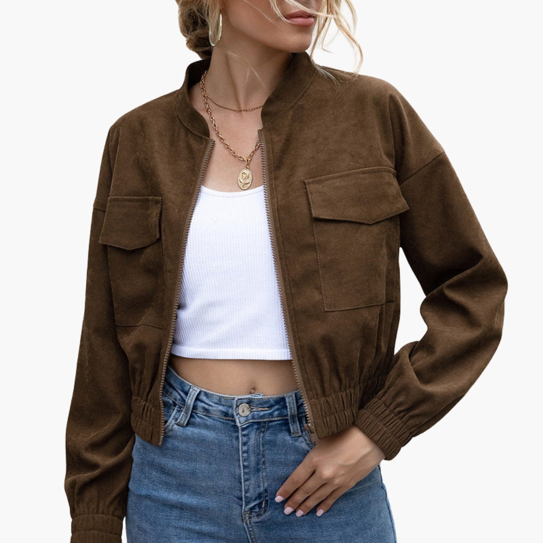 Dames Blouson Bomber met Opgezette Zakjes