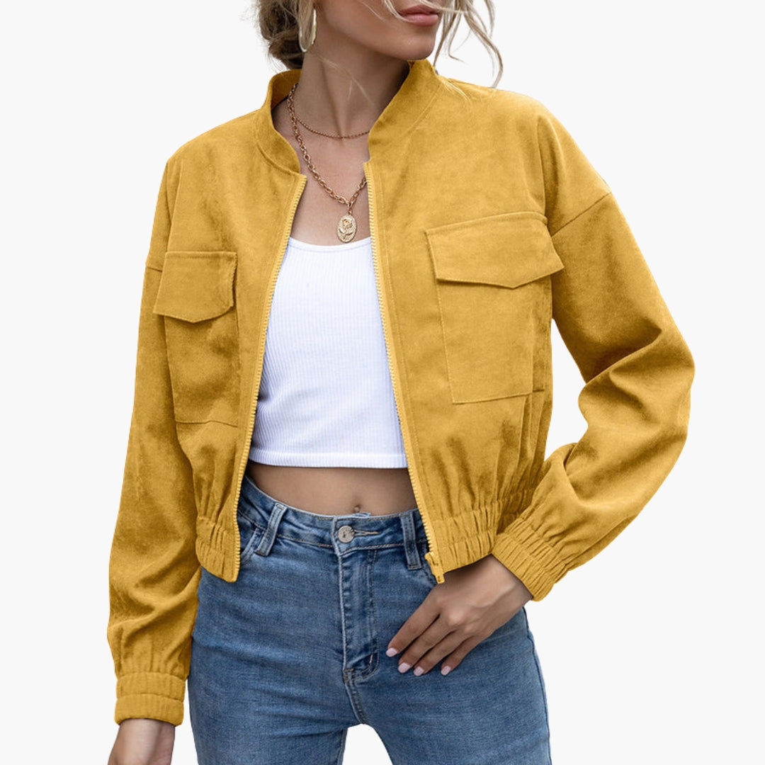 Dames Blouson Bomber met Opgezette Zakjes