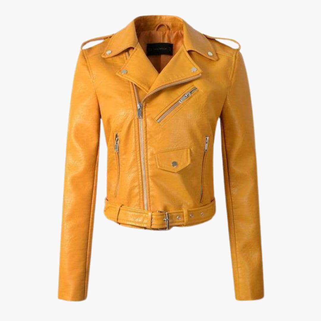 Blouson Motard Femme avec Fermeture Zippée
