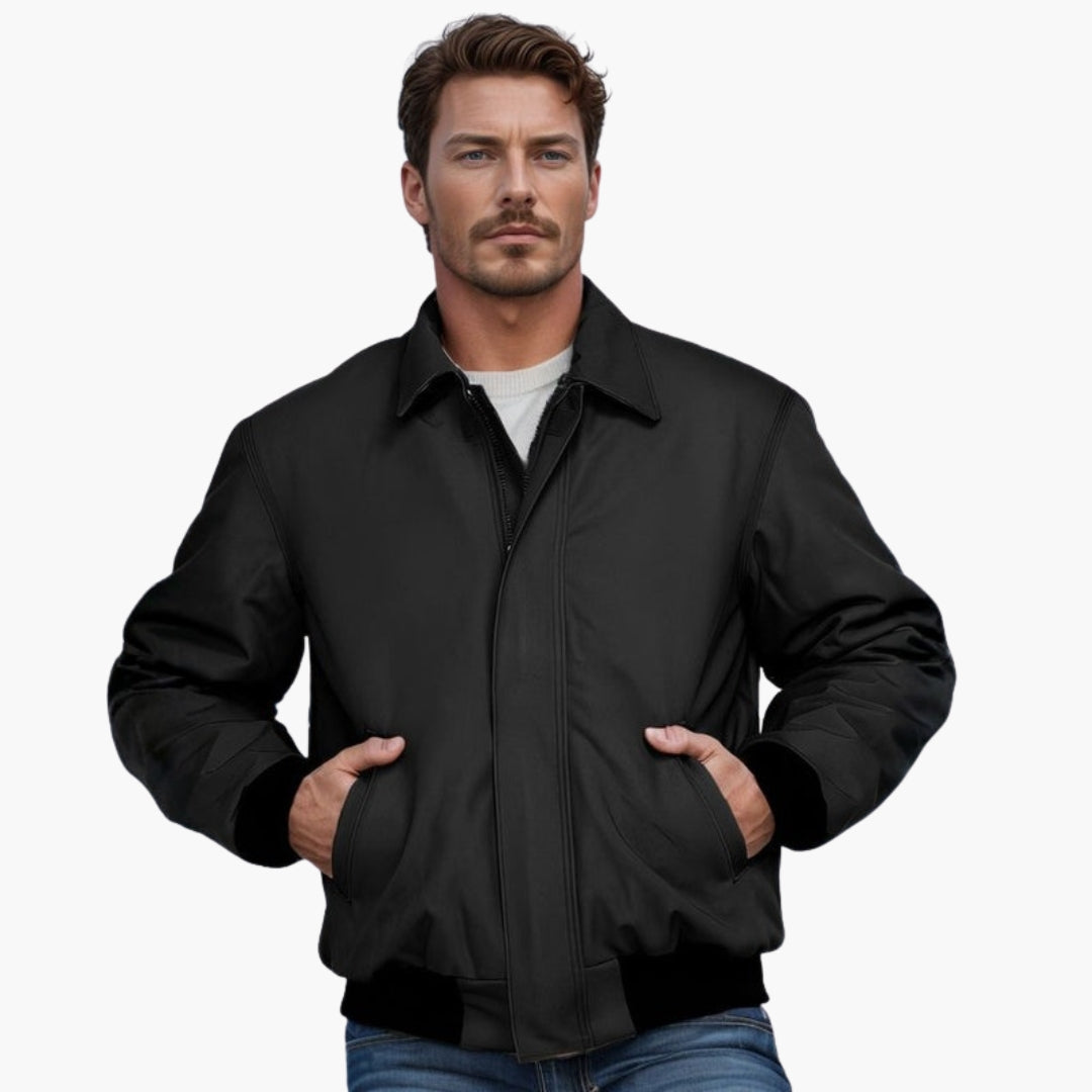 Men's aviator jacket with elastic cuffs