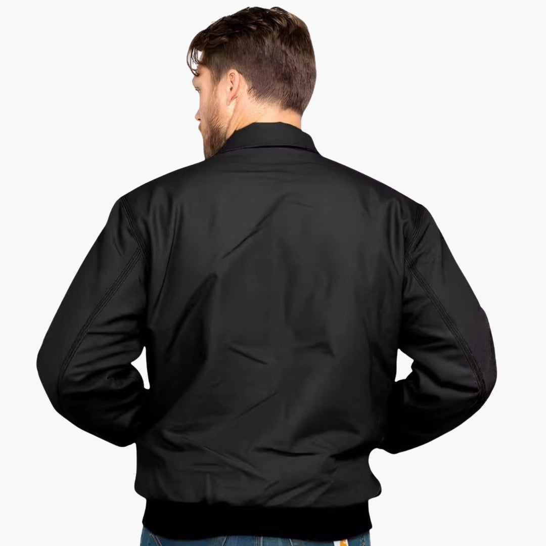 Men's aviator jacket with elastic cuffs