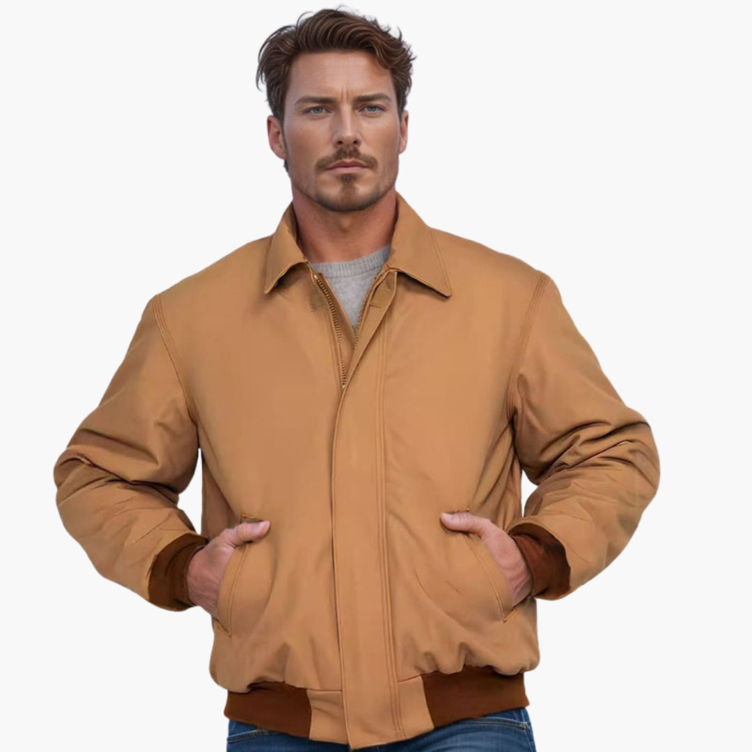 Men's aviator jacket with elastic cuffs