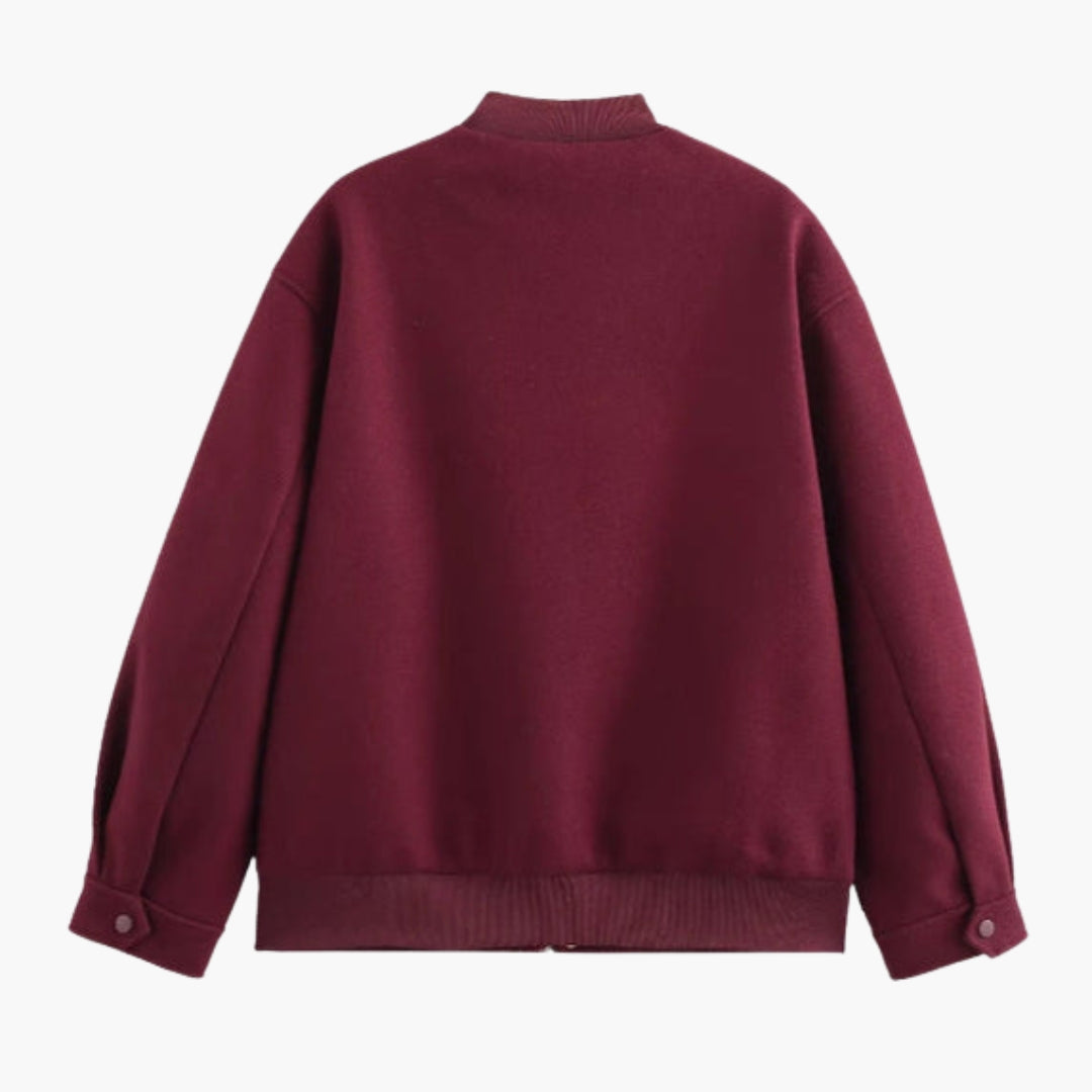 Blouson bomber femme à boutons pression