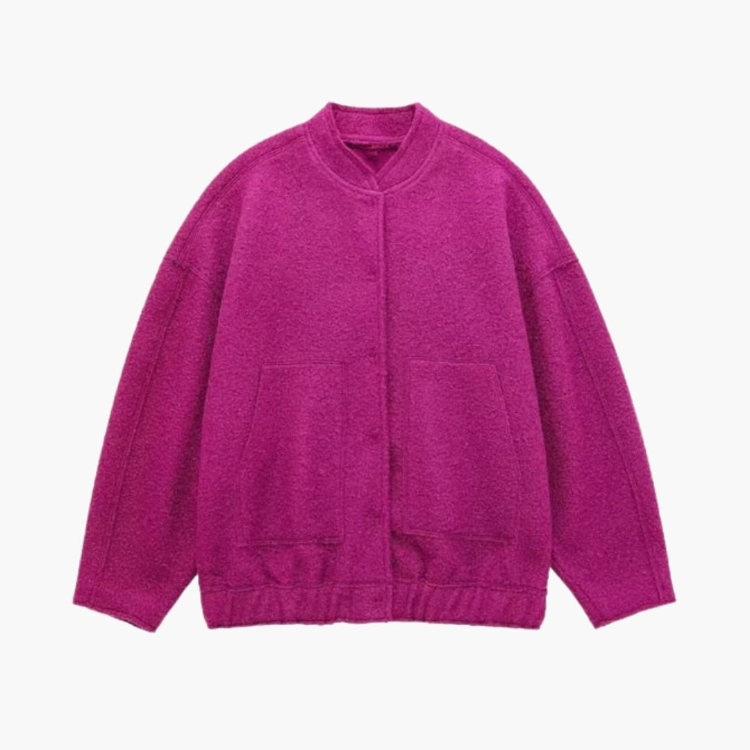 Women's bomber jacket with large patch pockets