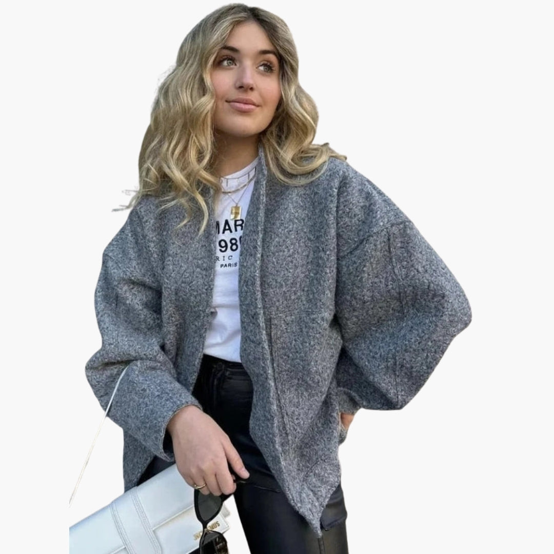 Women's bomber jacket with large patch pockets