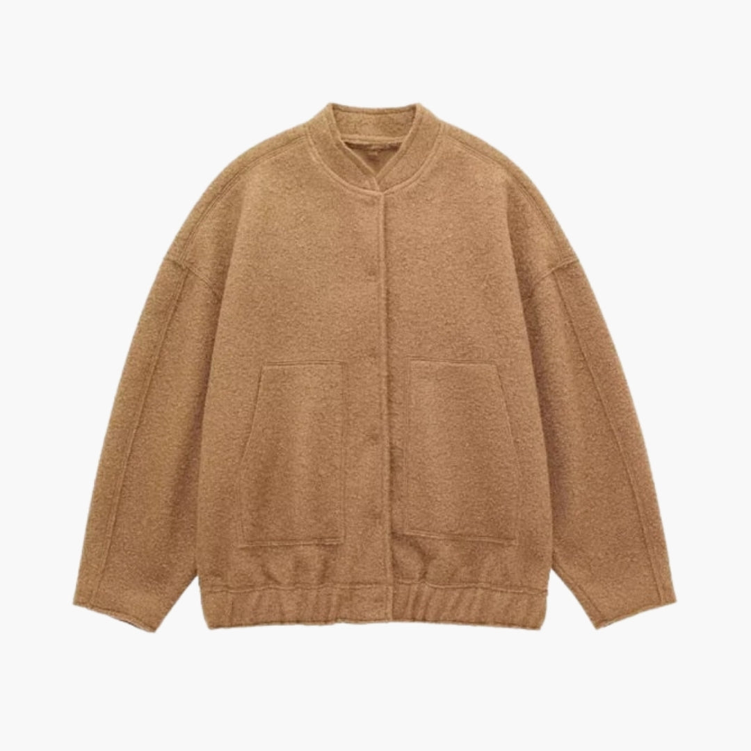 Women's bomber jacket with large patch pockets