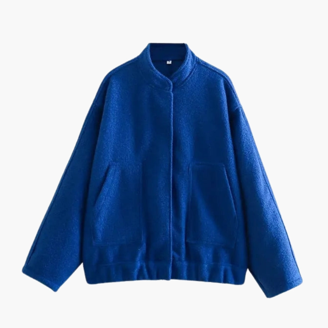 Women's bomber jacket with large patch pockets
