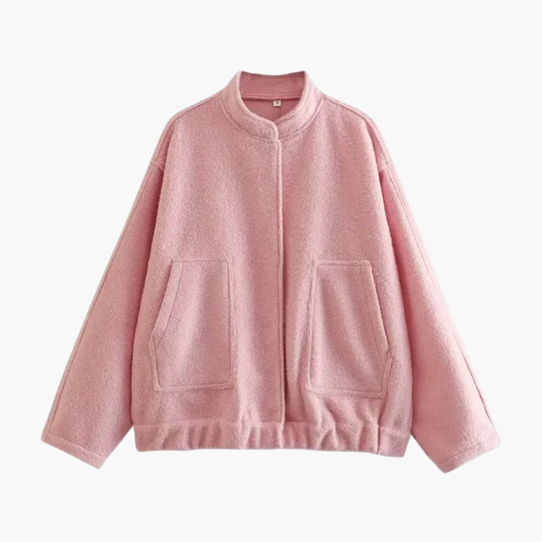 Women's bomber jacket with large patch pockets