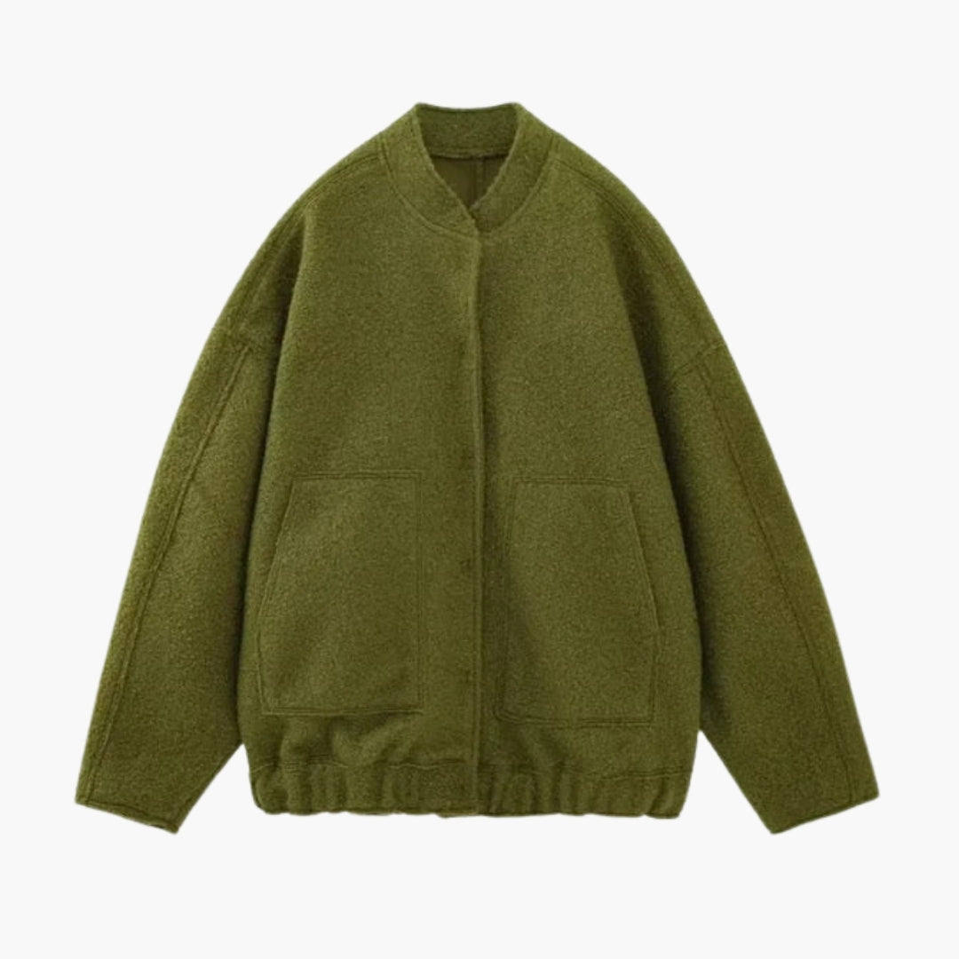 Women's bomber jacket with large patch pockets