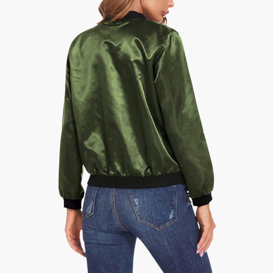 Bomber donna con finiture a coste