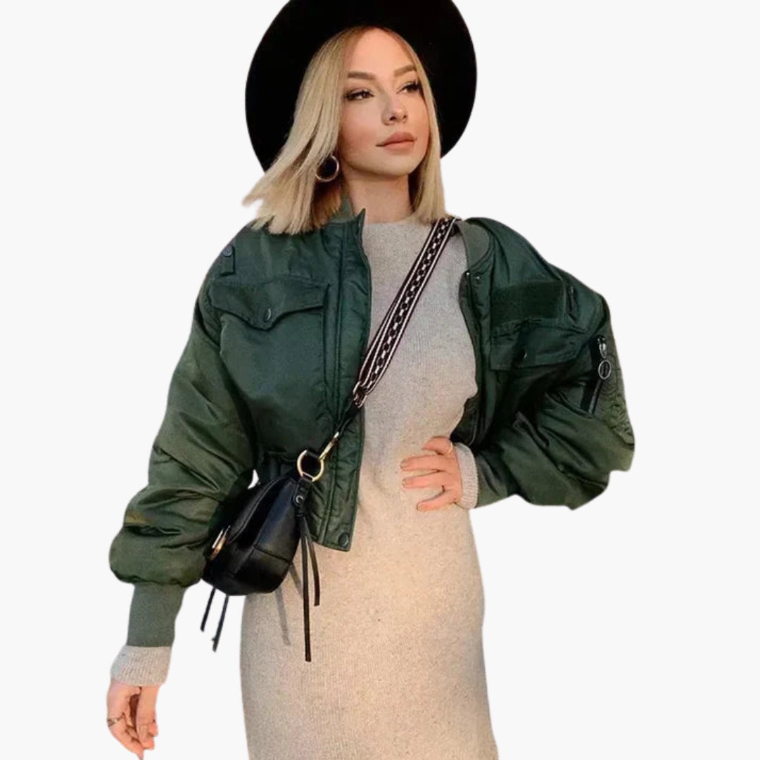 Bomber donna con tasche frontali
