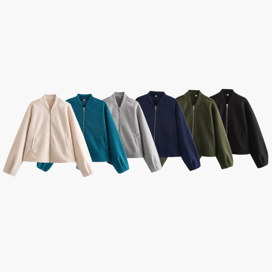 Women's bomber jacket with side pockets