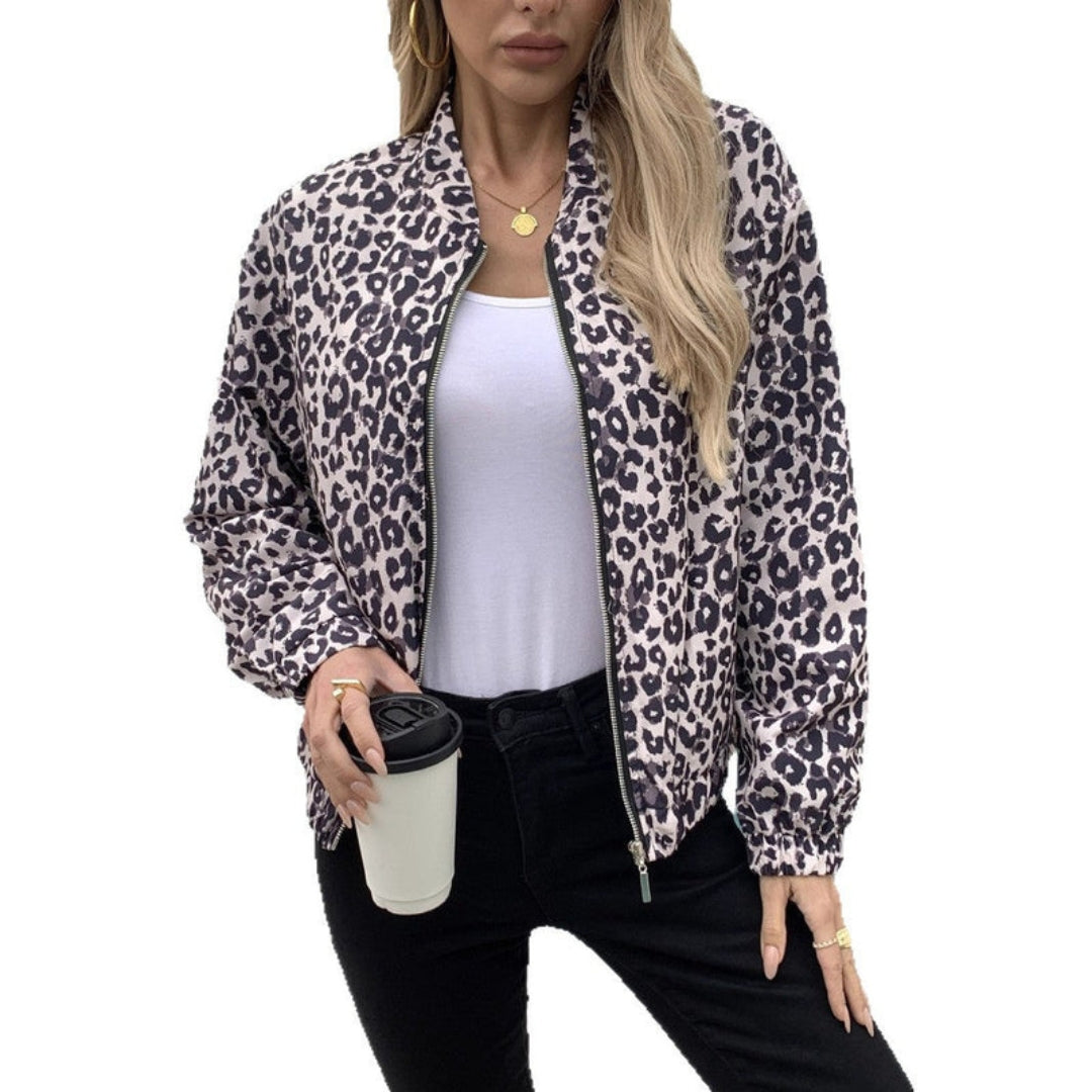 Blouson bomber femme avec poignets élastiqués