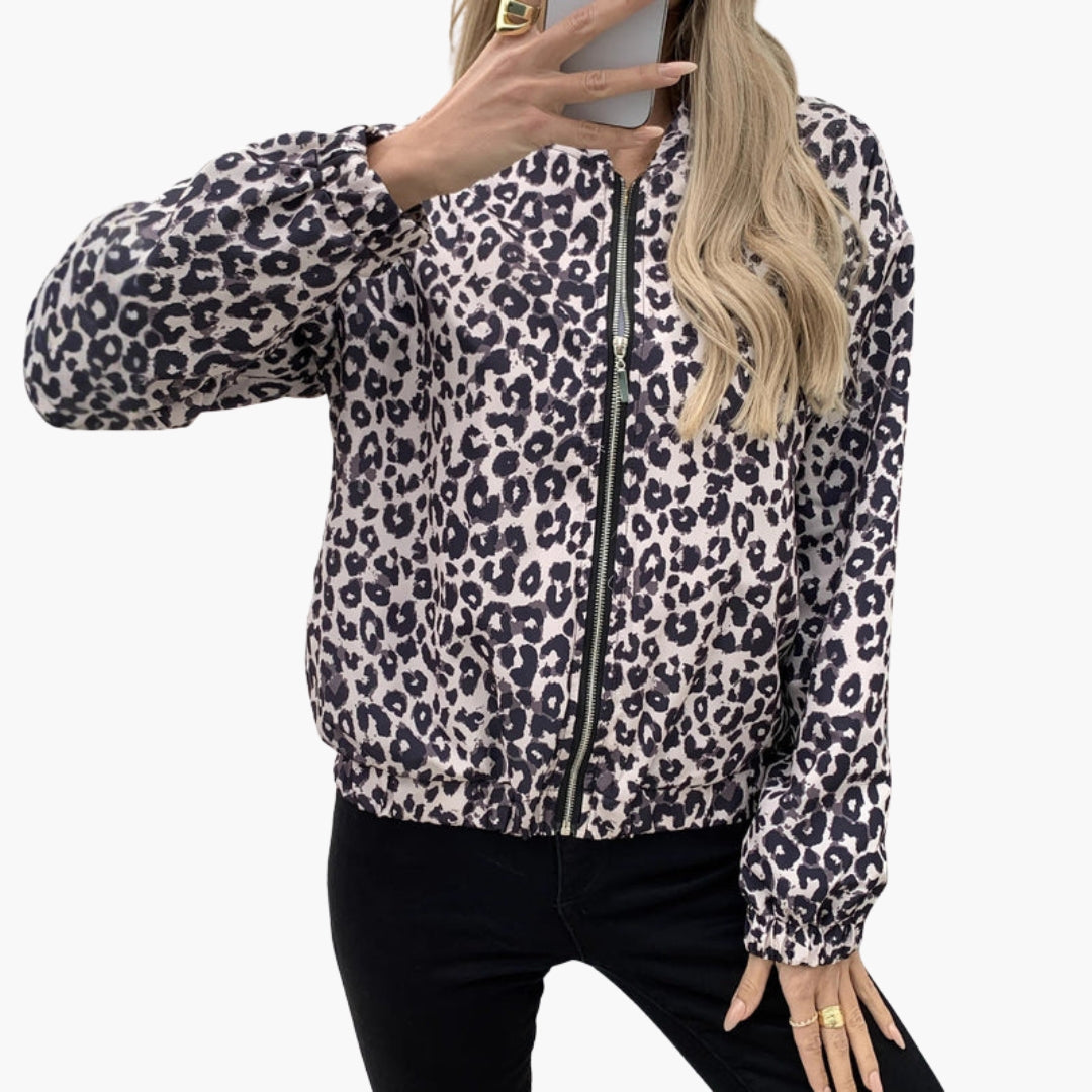 Blouson bomber femme avec poignets élastiqués
