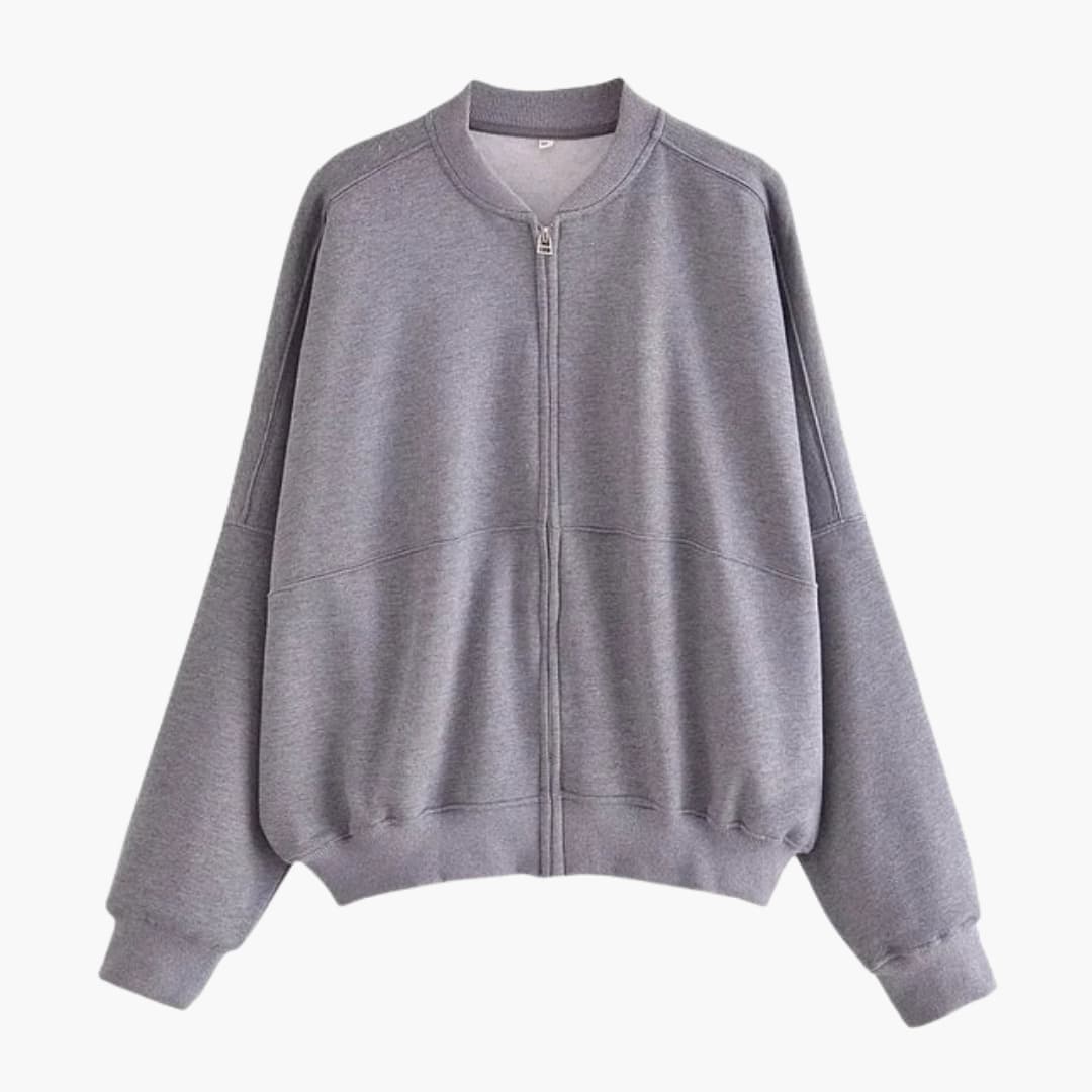 Bomber donna in pile con chiusura lampo