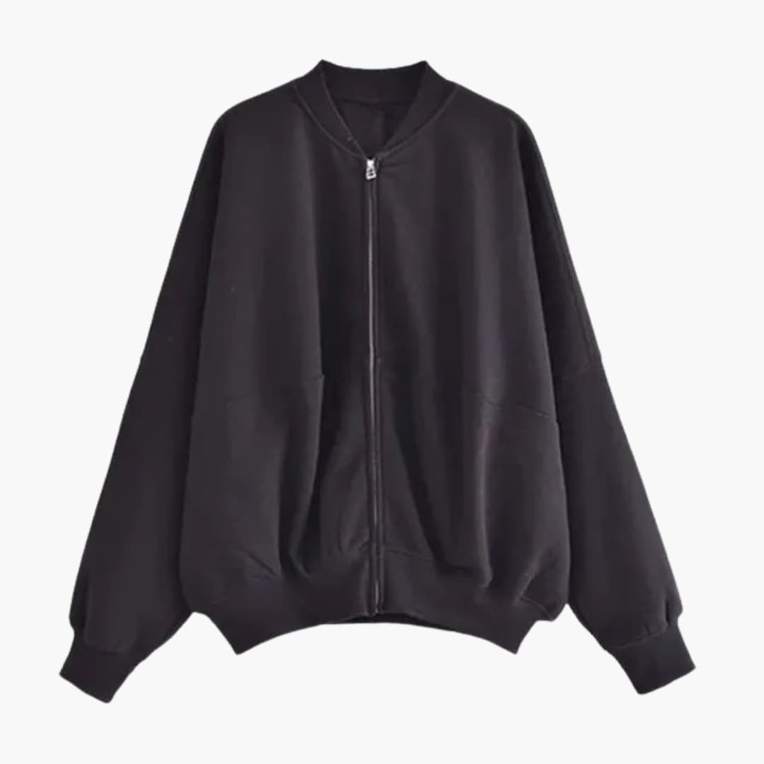 Bomber donna in pile con chiusura lampo