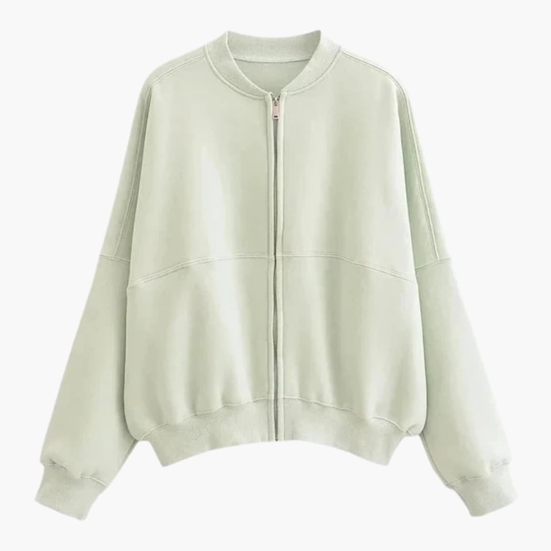 Bomber donna in pile con chiusura lampo