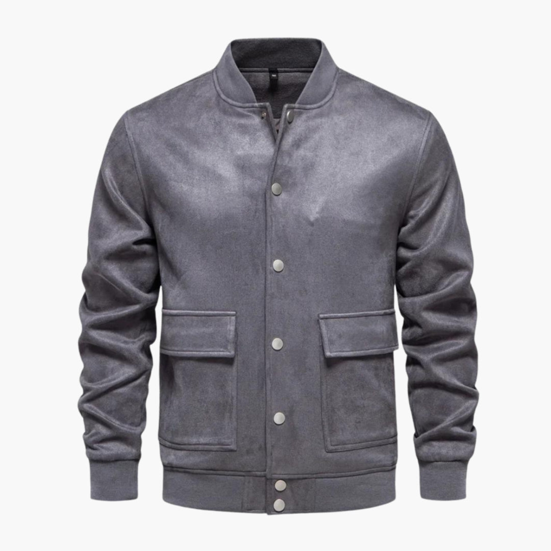Bomber uomo con finiture a coste