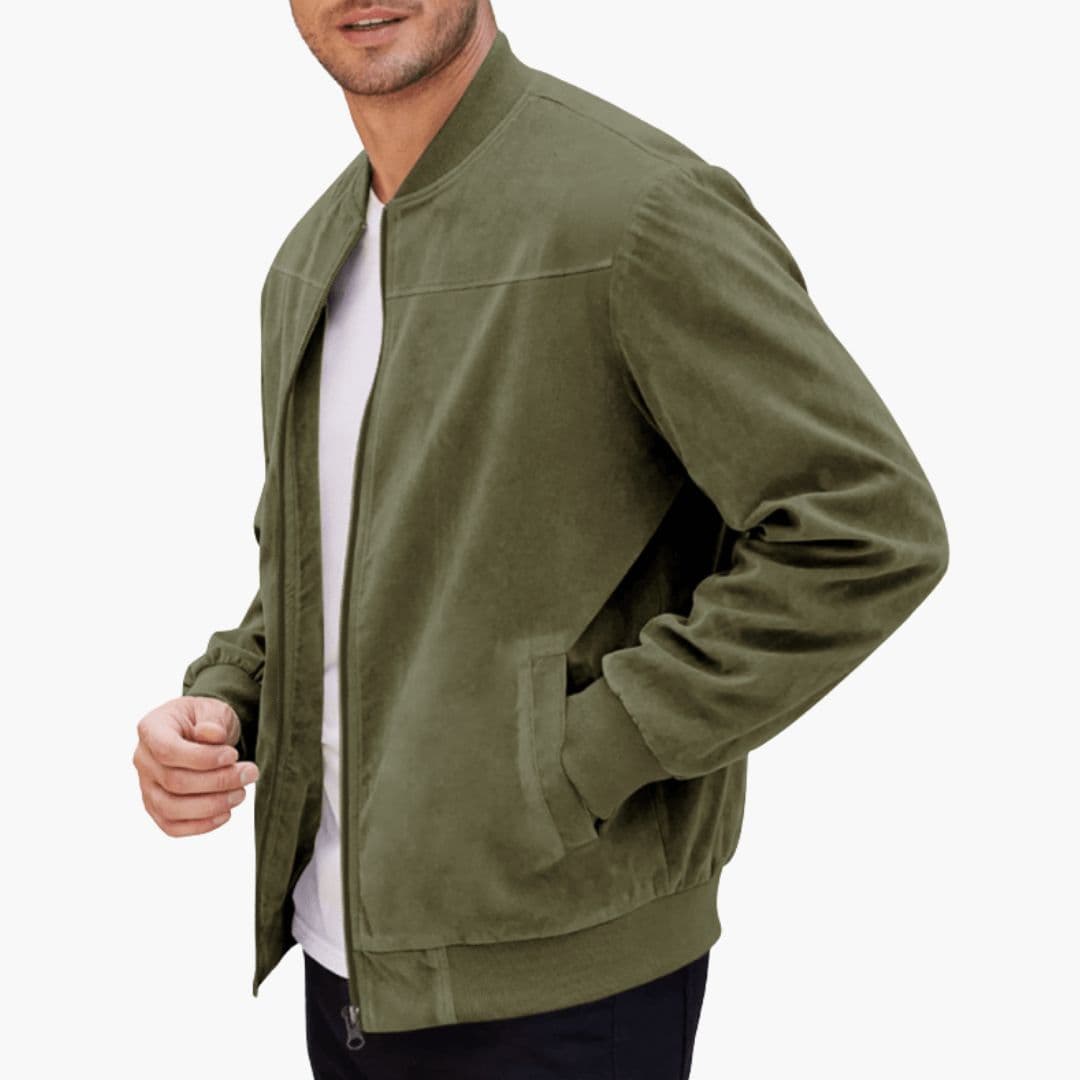 Men's bomber jacket with ribbed cuffs