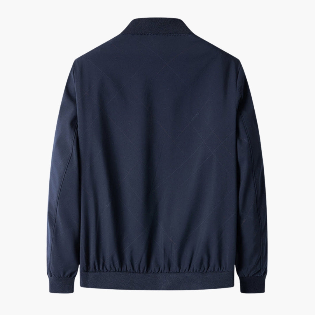 Giubbotto bomber uomo con zip e finiture a coste