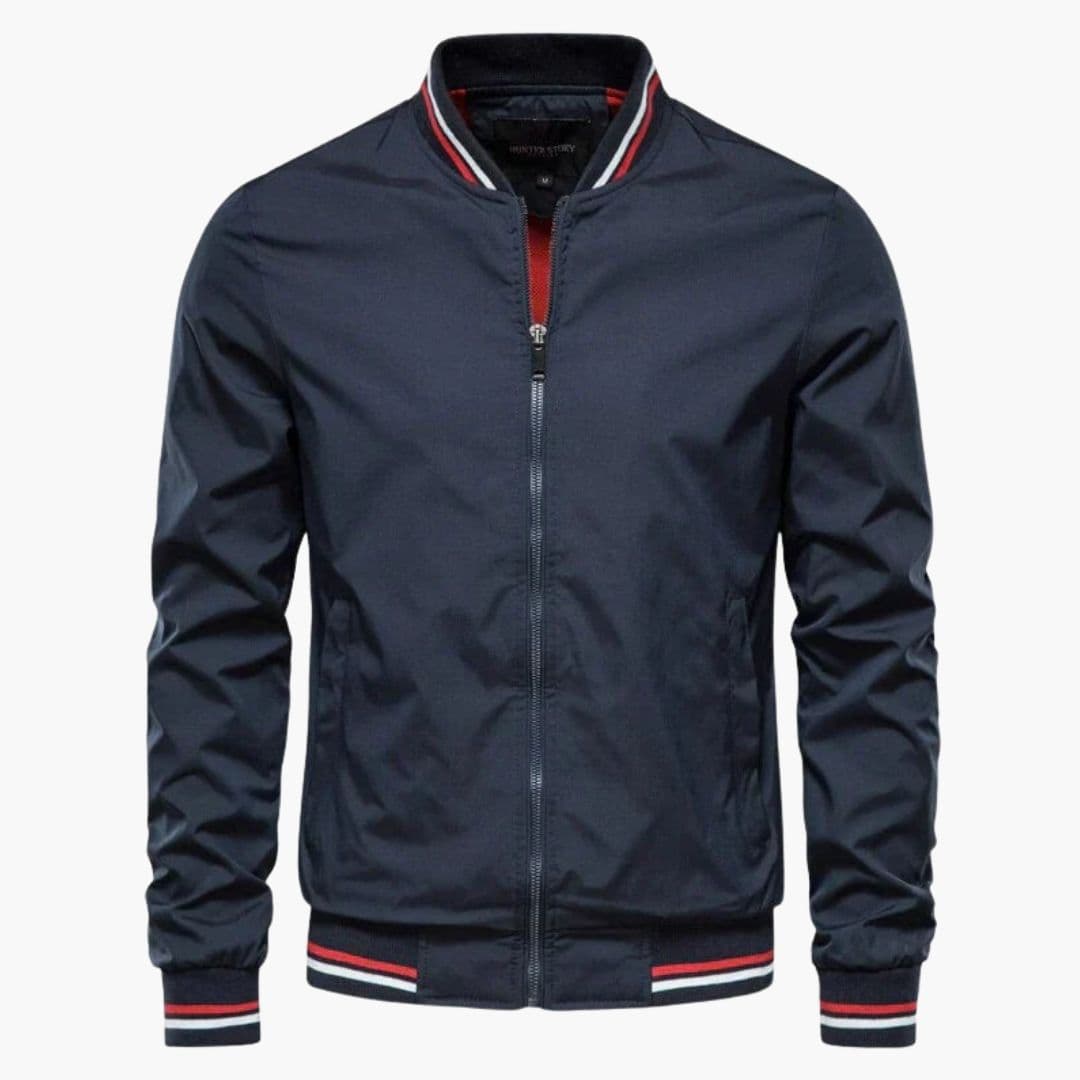 Blouson bomber homme classique avec finitions côtelées