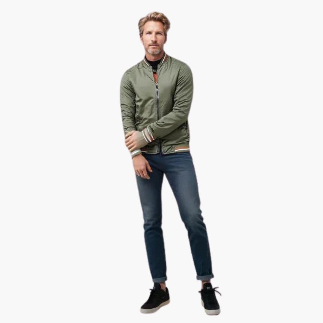 Blouson bomber homme classique avec finitions côtelées