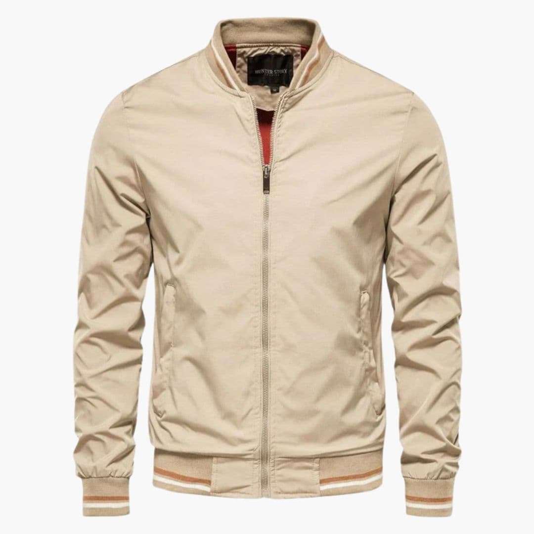 Blouson bomber homme classique avec finitions côtelées