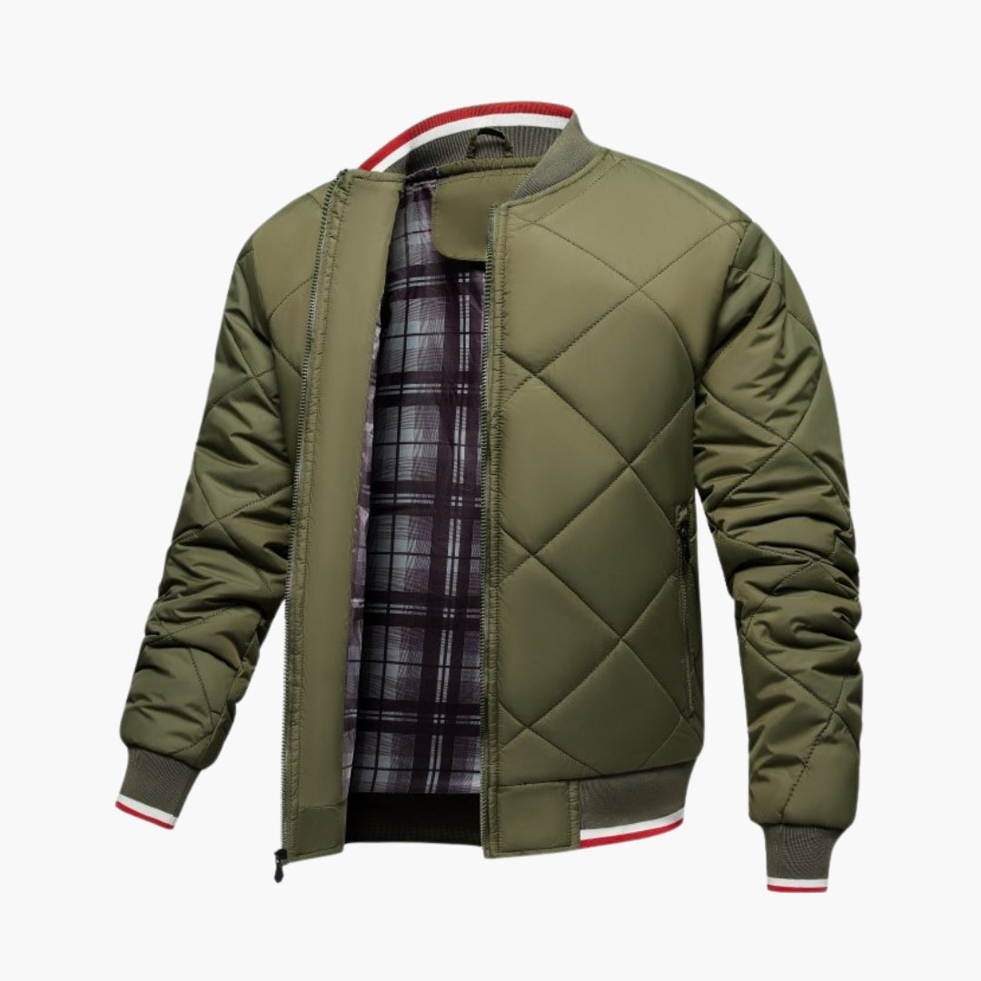 Blouson bomber trapuntato uomo con chiusura lampo