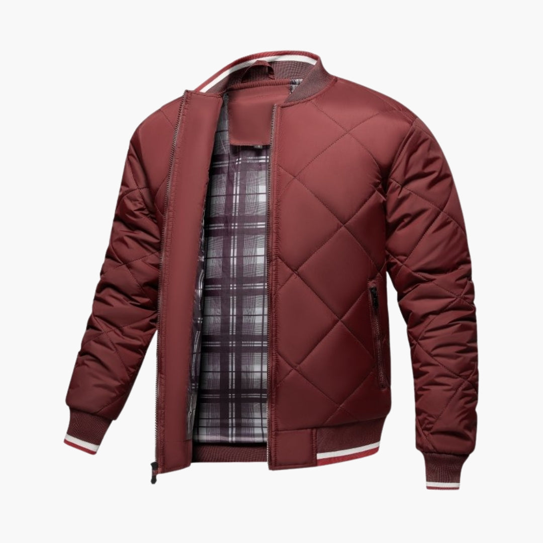 Blouson bomber trapuntato uomo con chiusura lampo