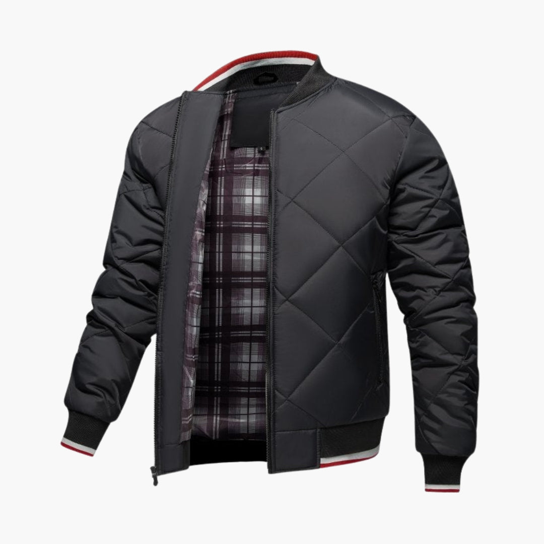 Blouson bomber trapuntato uomo con chiusura lampo
