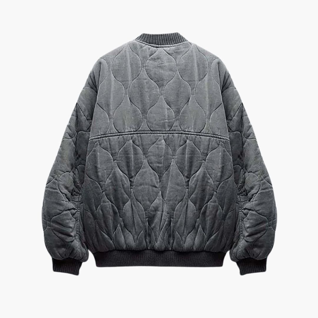 Blouson bomber matelassé unisexe avec col côtelé