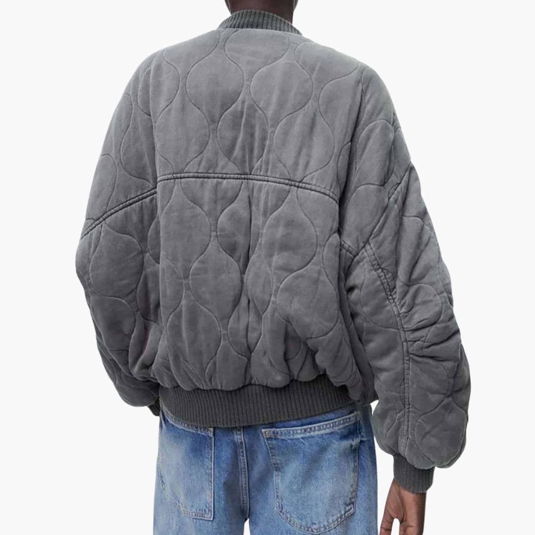 Blouson bomber matelassé unisexe avec col côtelé