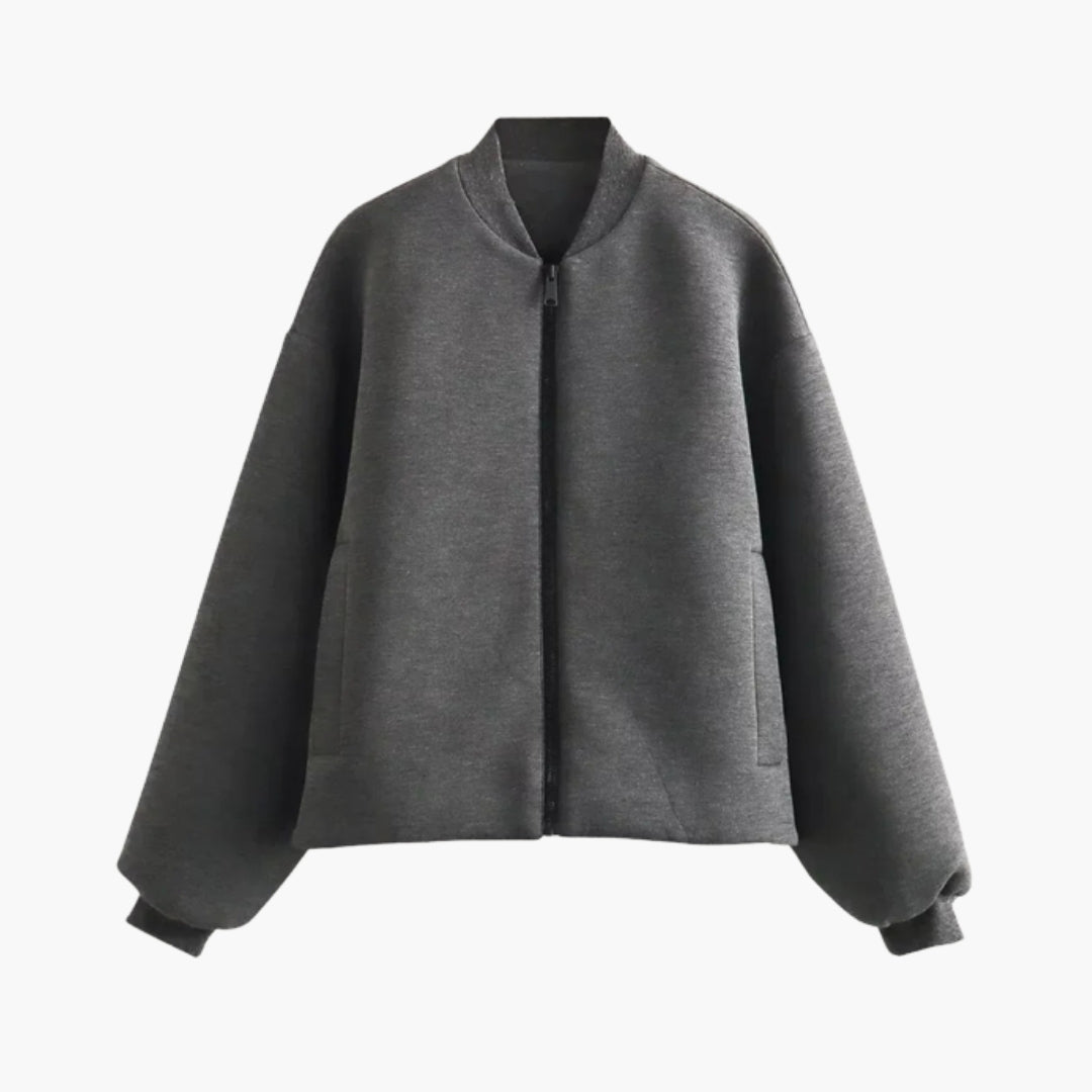 Bomber donna con zip e tasche laterali