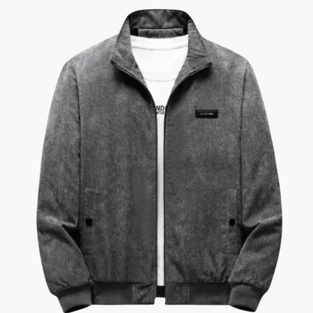 Blouson homme avec col montant et ourlet côtelé