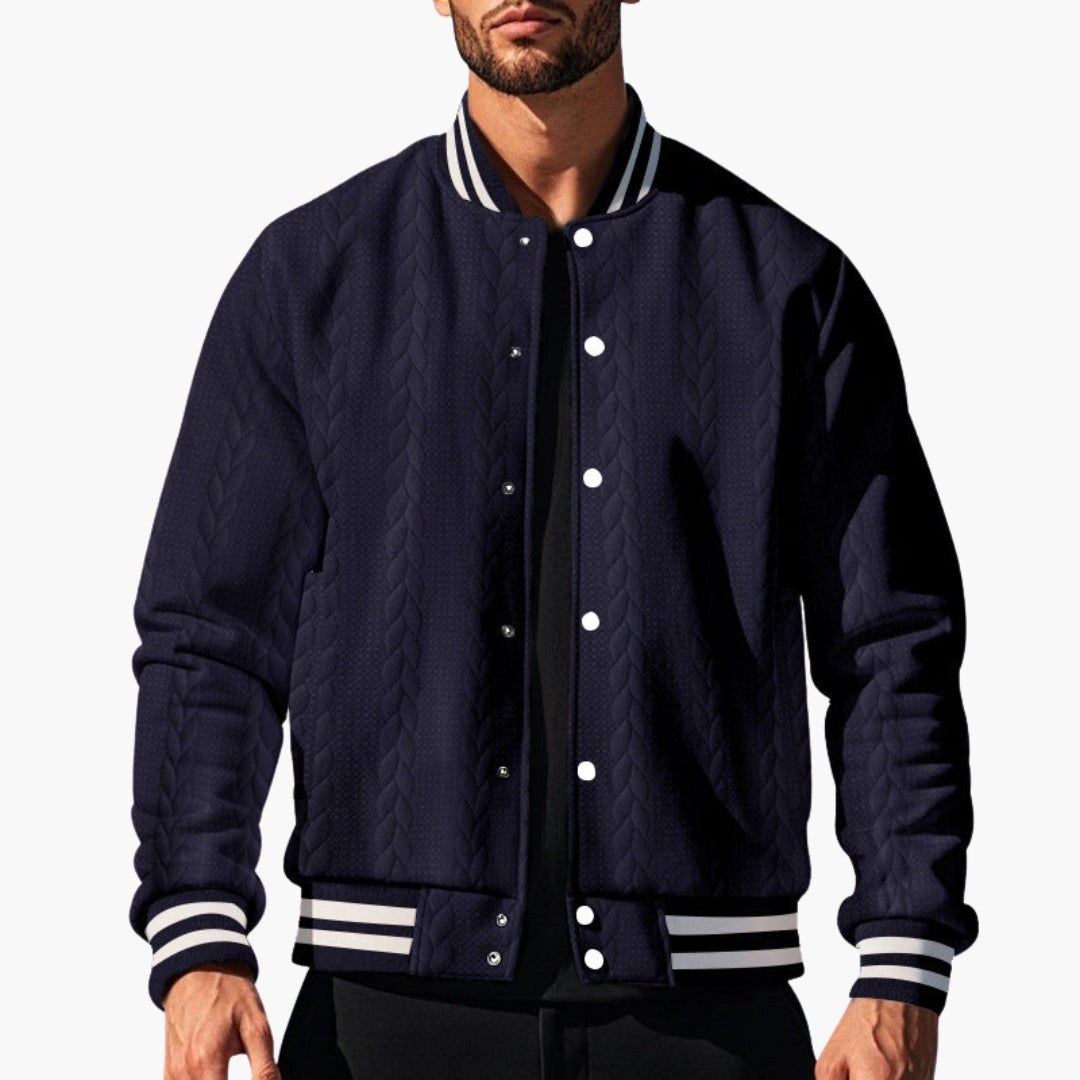 Men's bomber jacket with textured surface