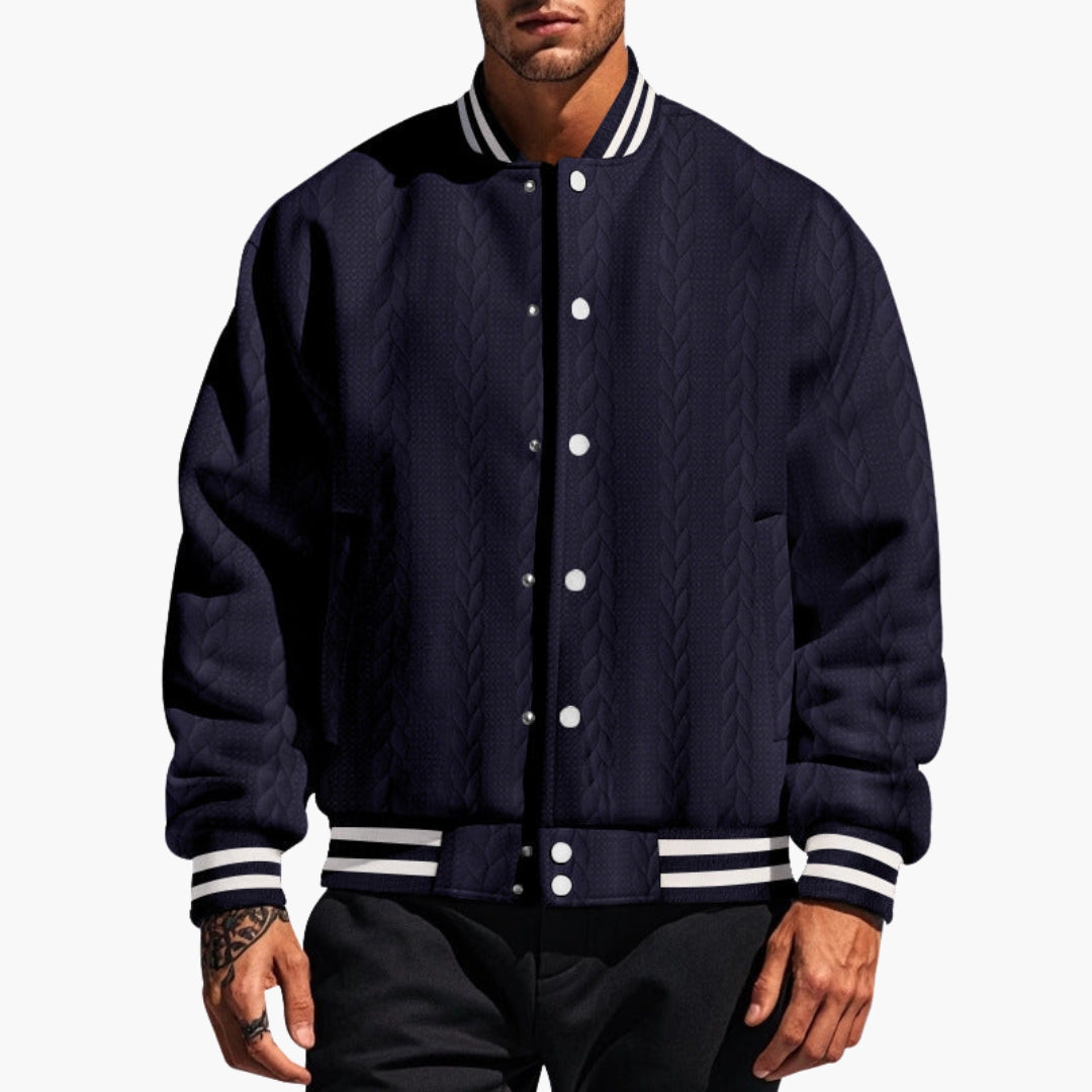 Men's bomber jacket with textured surface