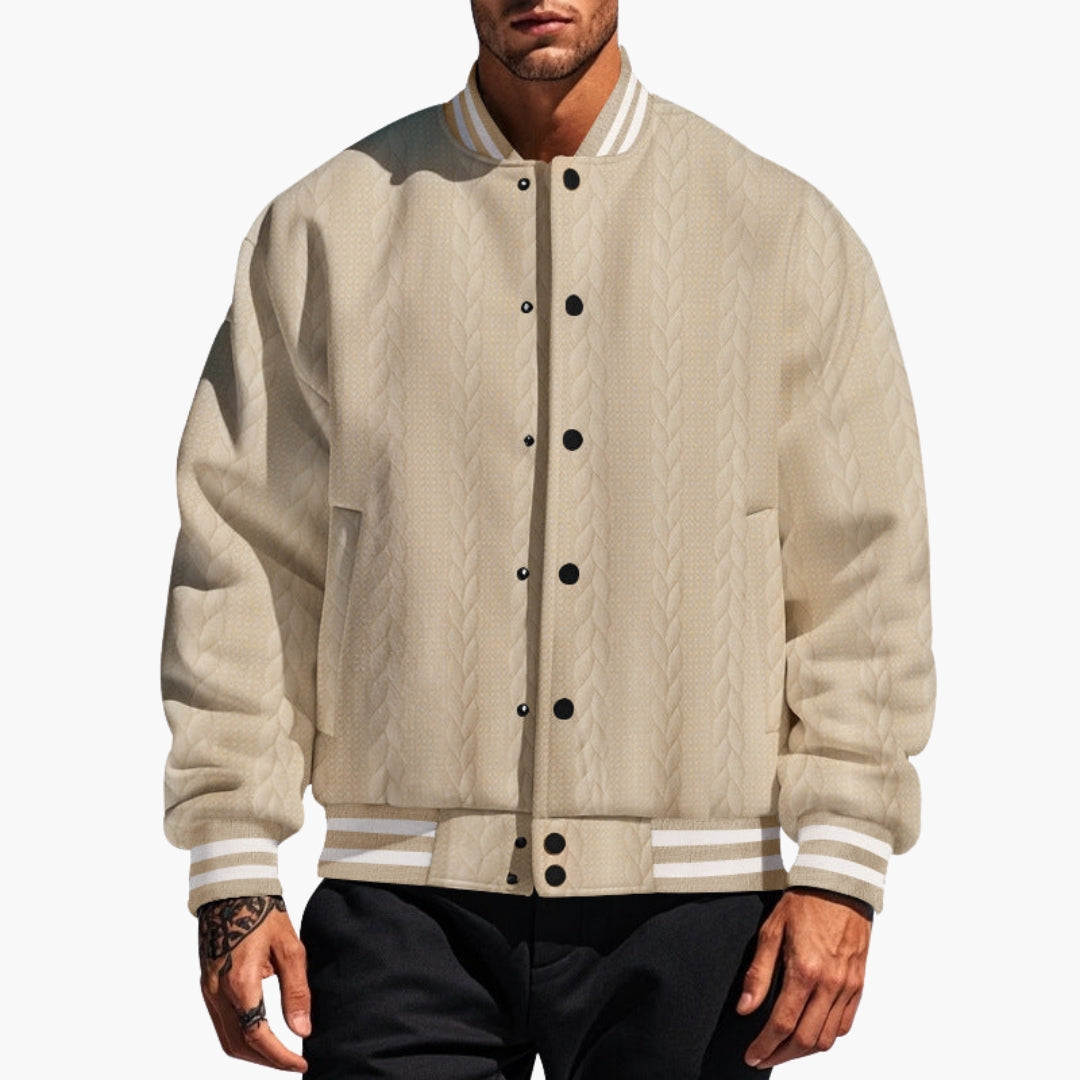 Men's bomber jacket with textured surface