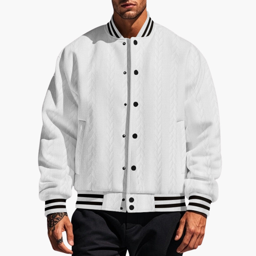 Men's bomber jacket with textured surface