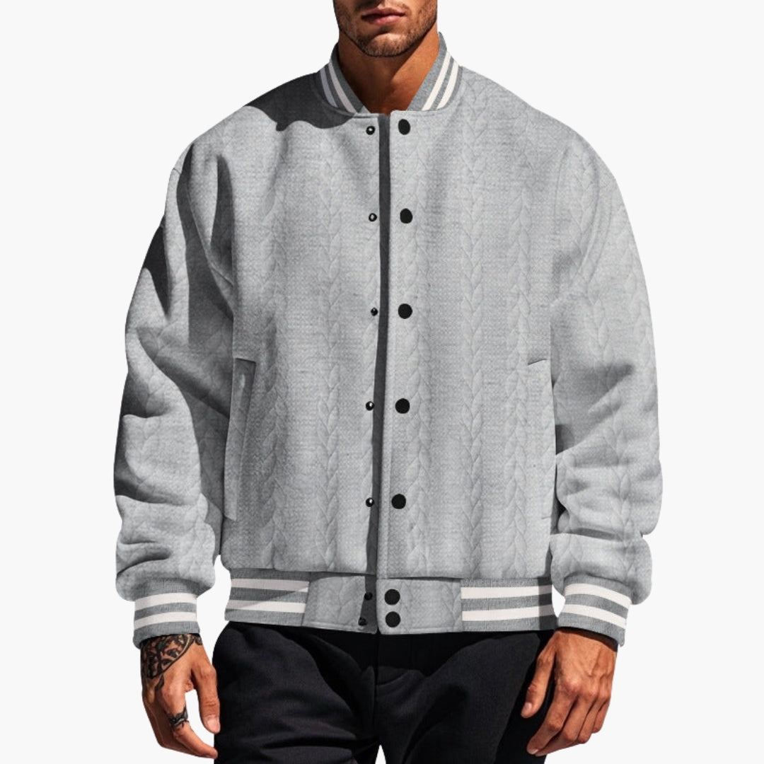 Men's bomber jacket with textured surface