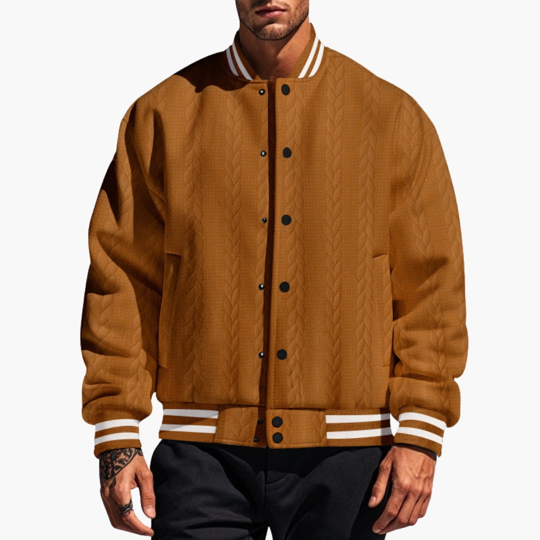 Men's bomber jacket with textured surface