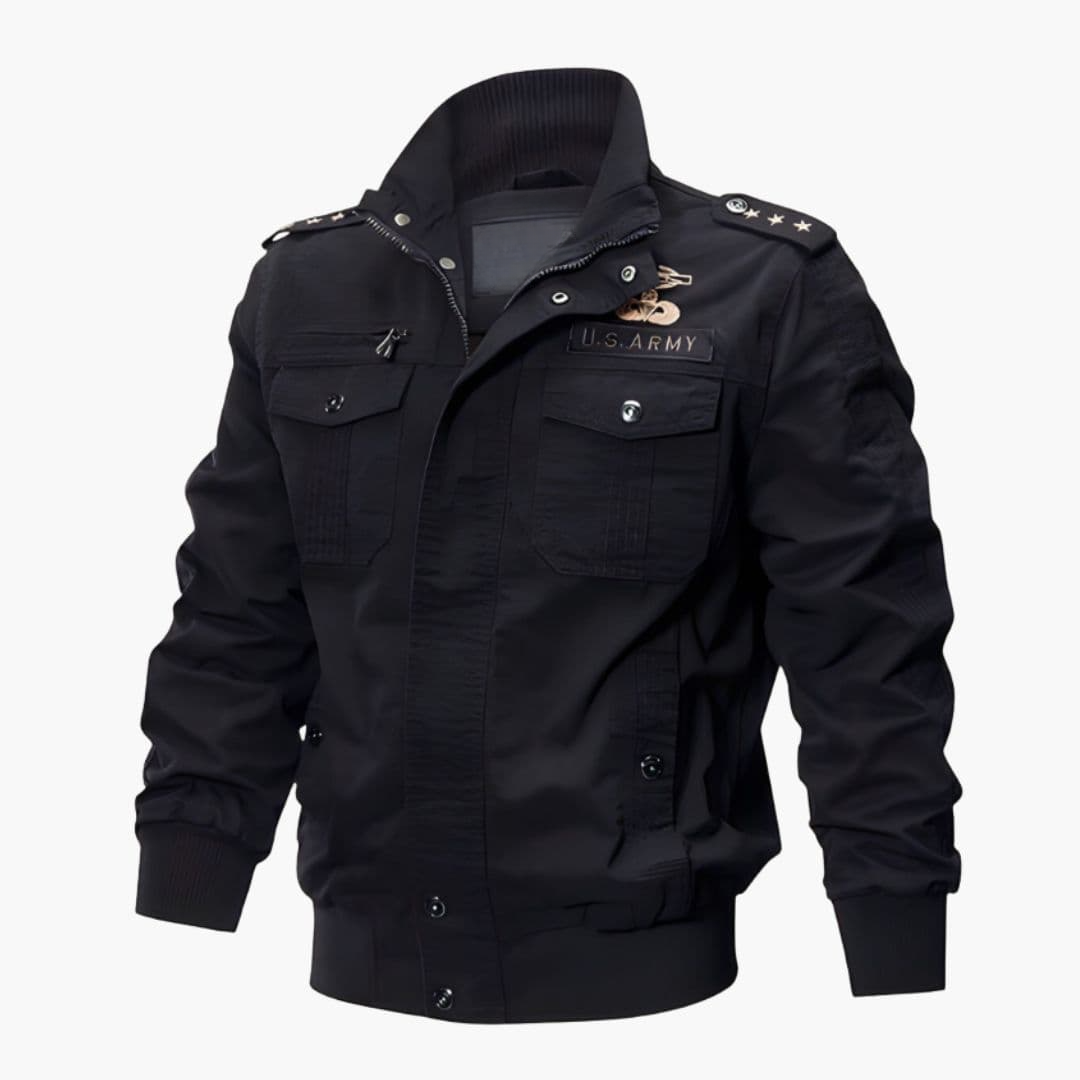 Bomber Homme Militaire à Zip avec Poches Multiples