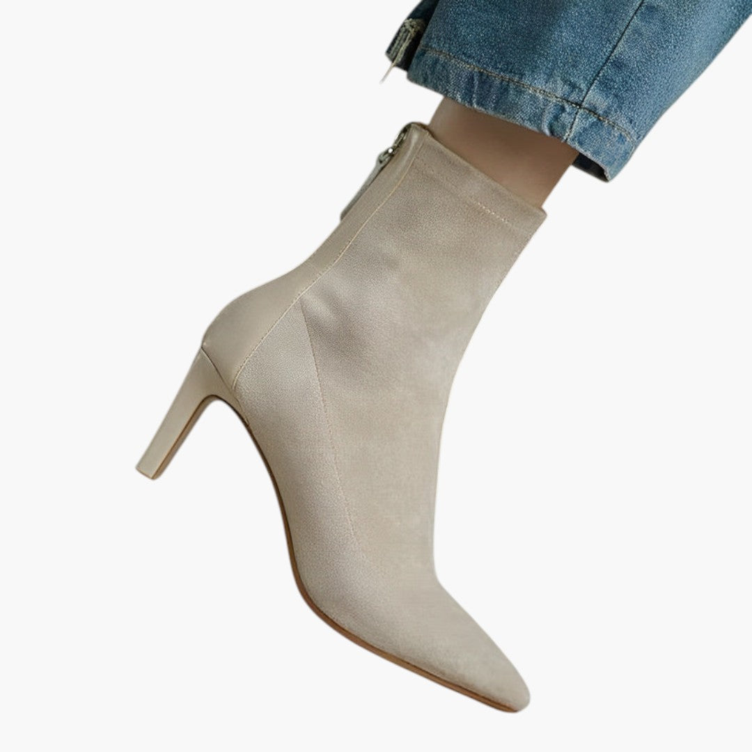 Bottes Cheville Femme avec Bout Pointu et Fermeture Zippée