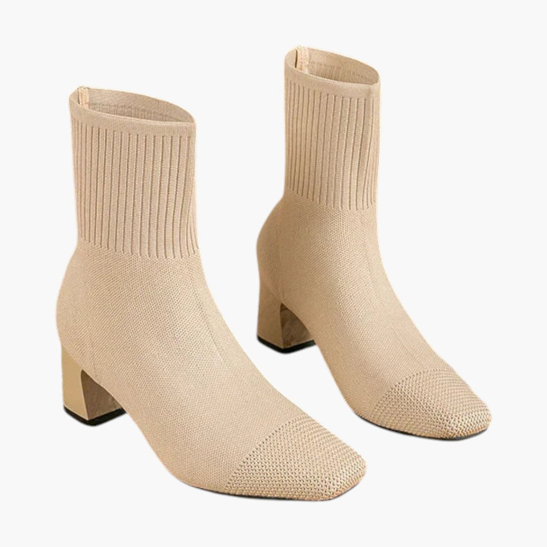 Botas cómodas para mujer con tacón alto y superficie texturizada