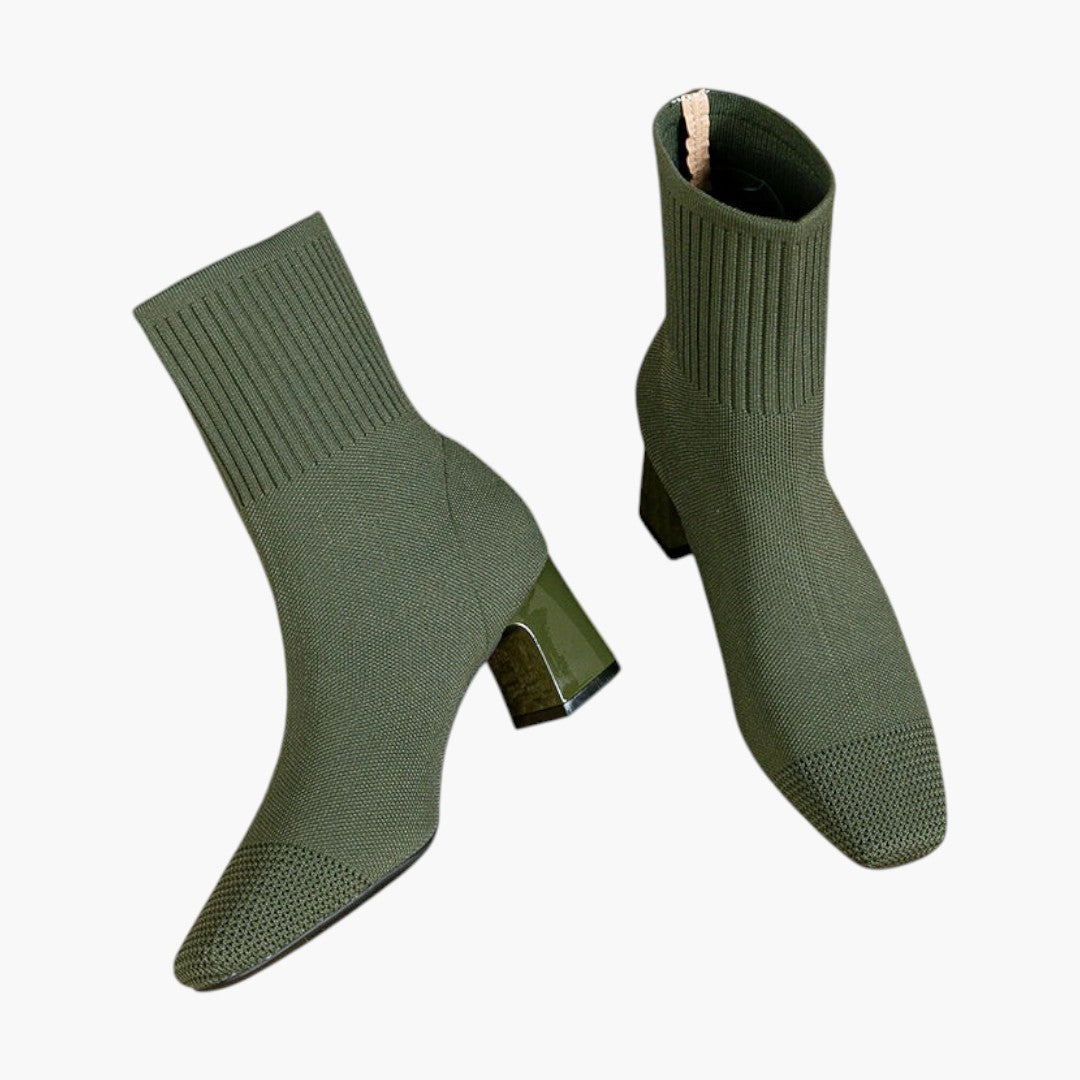 Botas cómodas para mujer con tacón alto y superficie texturizada