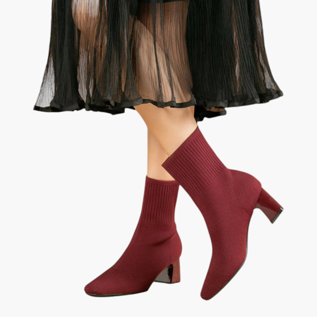 Botas cómodas para mujer con tacón alto y superficie texturizada